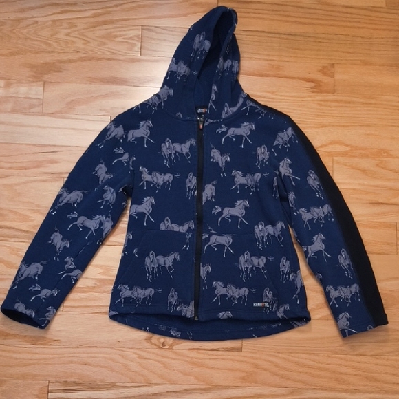 Kerrits Navy Blue Horse Print Front Zip Hoodie, Size XL (GU) - Picture 1 of 11